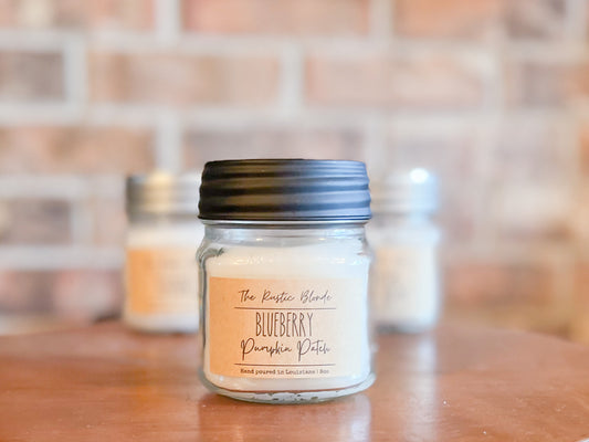 Blueberry Pumpkin Patch Mason Jar Candle - The Rustic Blonde