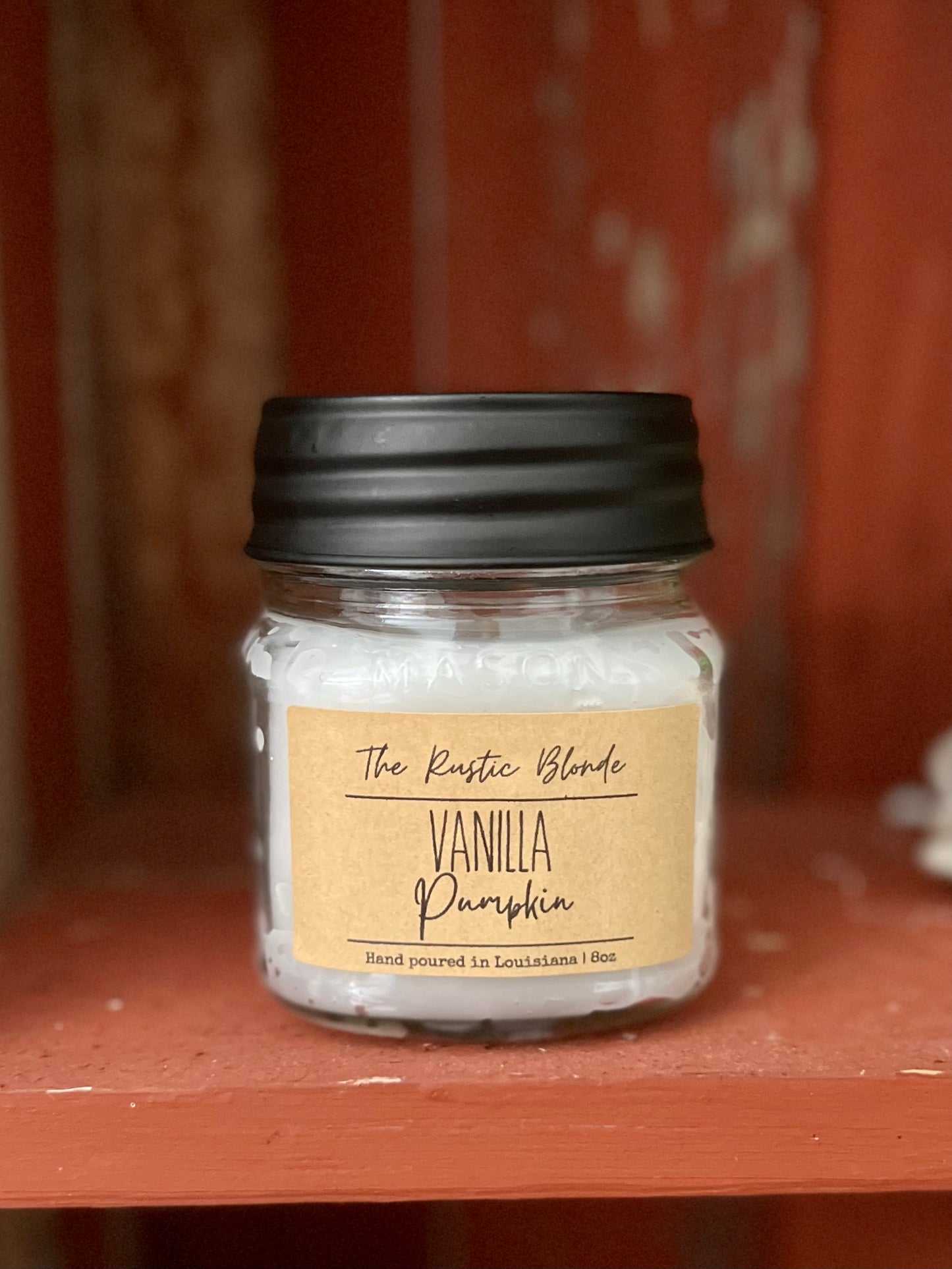 Vanilla Pumpkin Mason Jar Candle - The Rustic Blonde