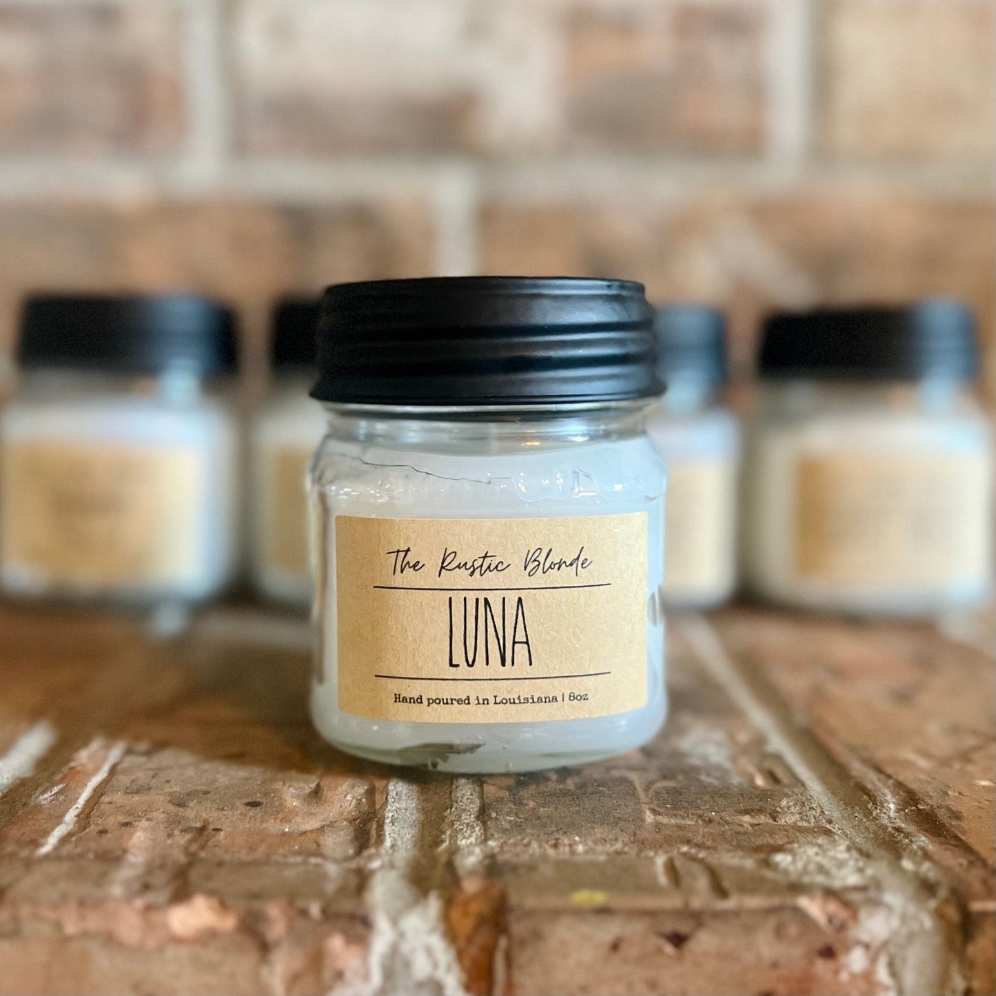 Luna Mason Jar Candle | Hand-poured Candles | 8 oz Mason Jar Candle