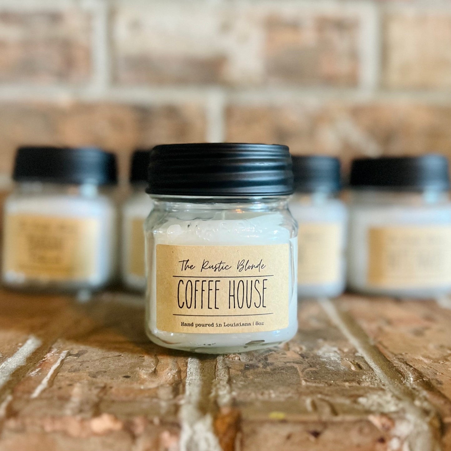 Coffee House Mason Jar Candle | Hand-poured Candles | 8 oz Mason Jar Candle