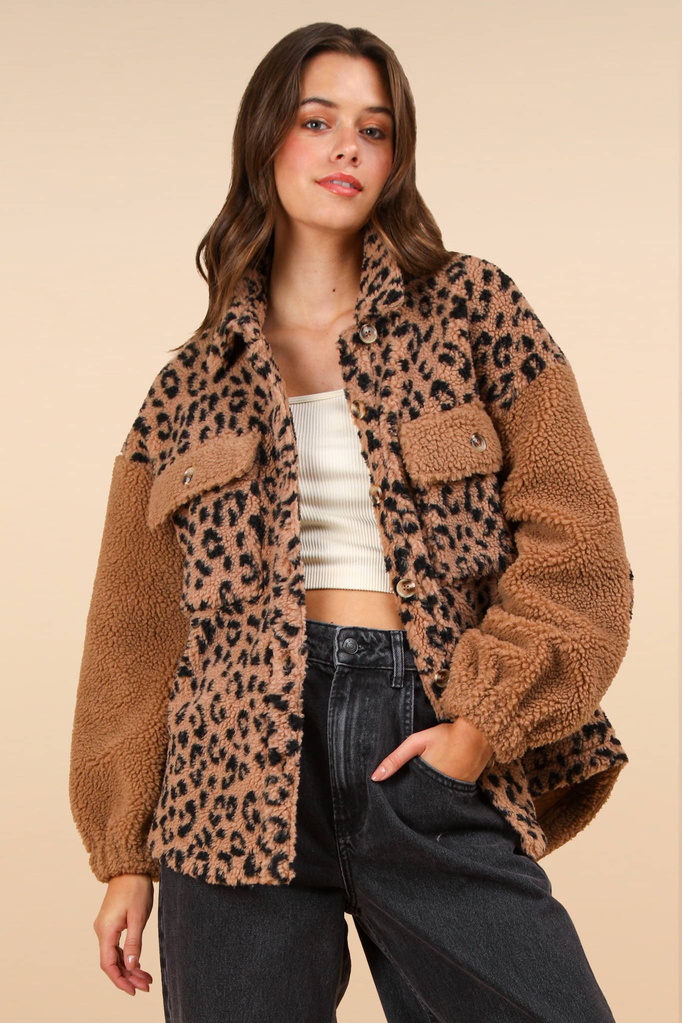 Leopard Fleece Jacket