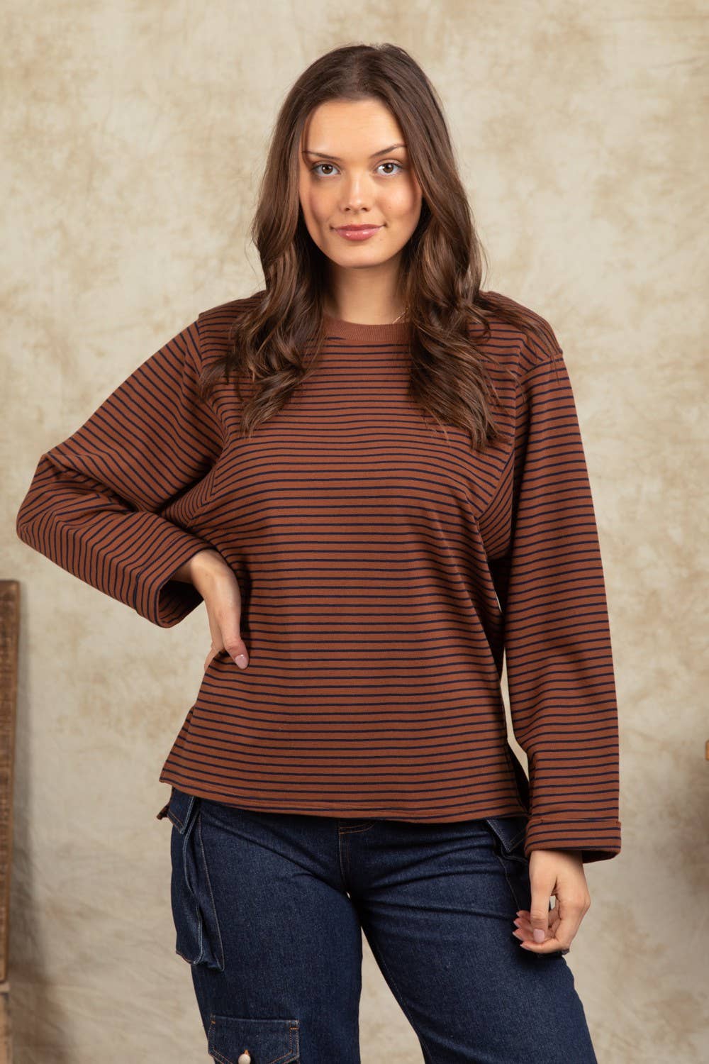 Cindy Striped Casual Knit Top