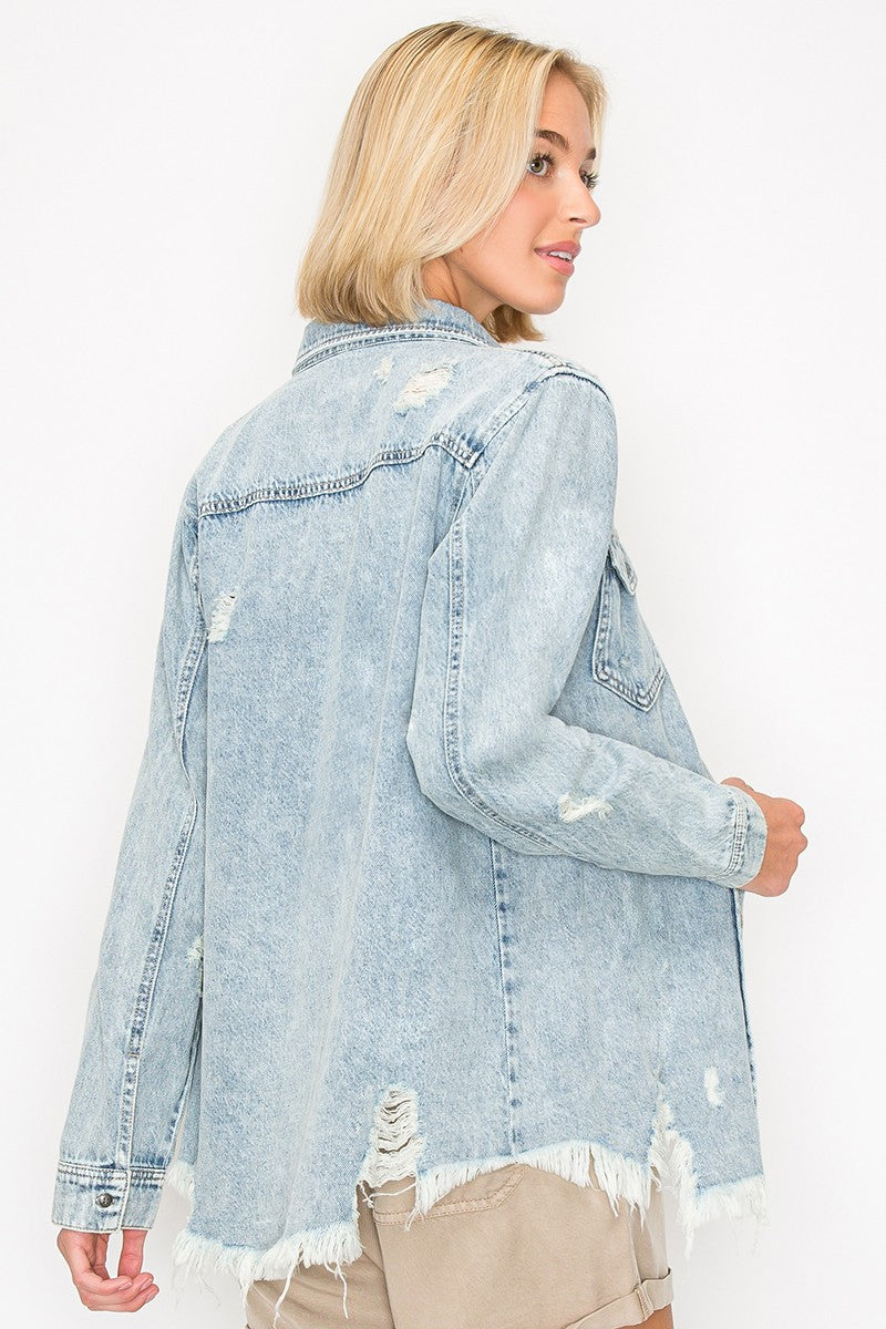 Leave Her Wild Distressed Denim Jacket