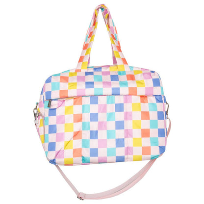 Multicolored Checkerprint Weekend Duffle Bag