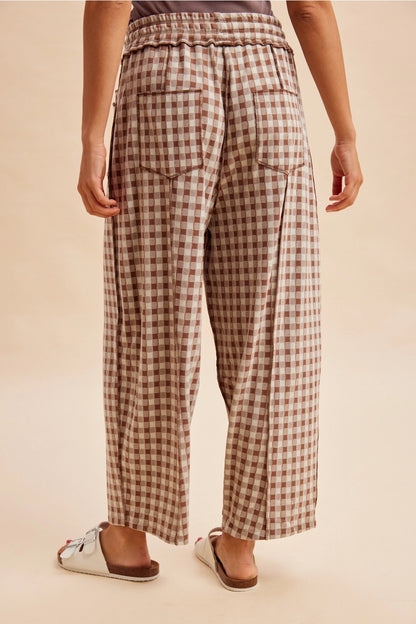Yellow Checkered Knit Pants