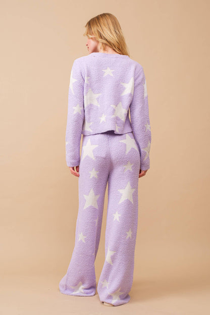 Soft Cozy Star Print Sweater with Pants