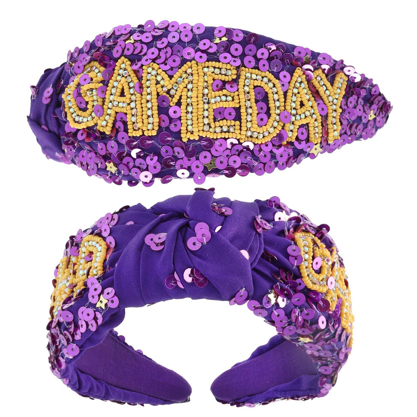 Game Day Top Knotted Jeweled Beaded Headband