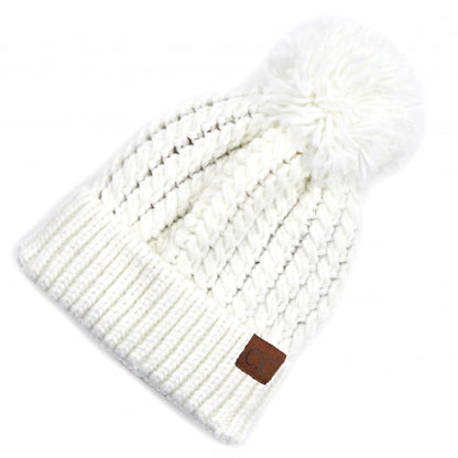 Cable Knit Pom Beanie