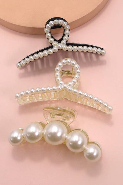 Classic Pearl Hair Claw Clip