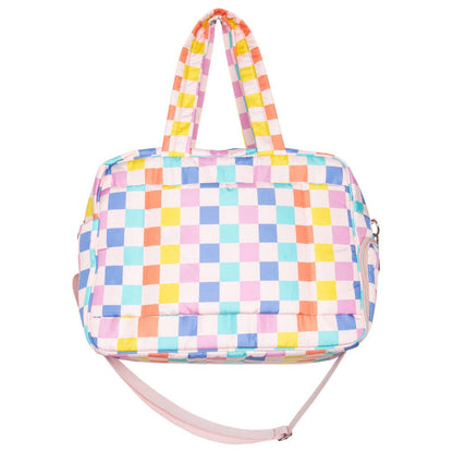 Multicolored Checkerprint Weekend Duffle Bag