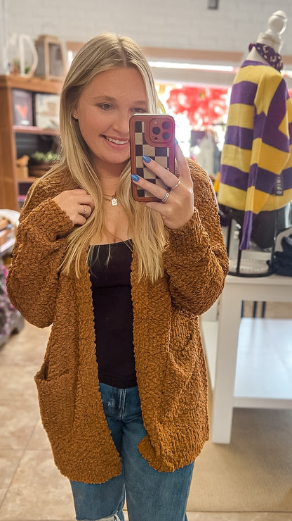 Wendy Popcorn Cardigan - Camel