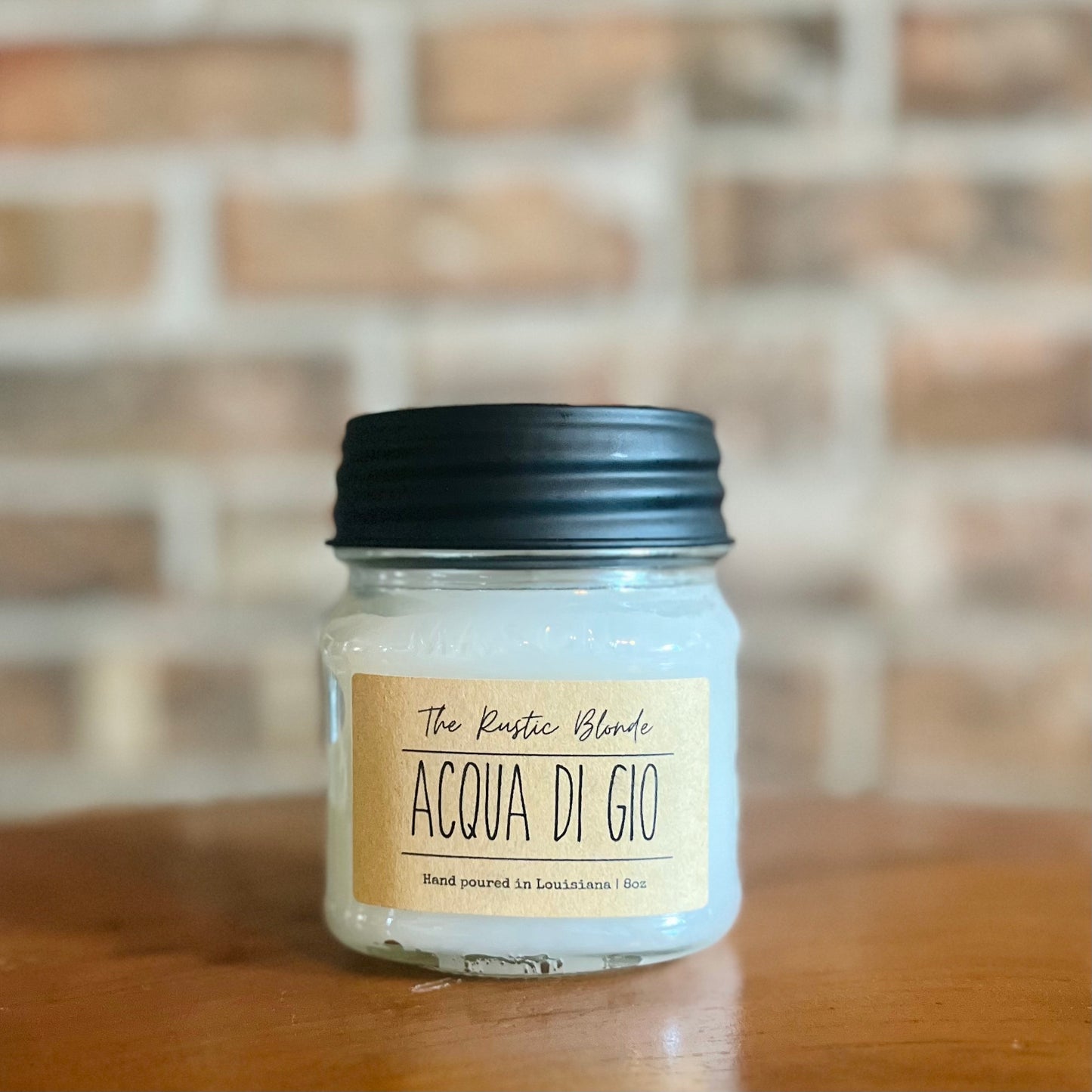 Acqua Di Gio Mason Jar Candle | Hand-poured Candles | 8 oz Mason Jar Candle