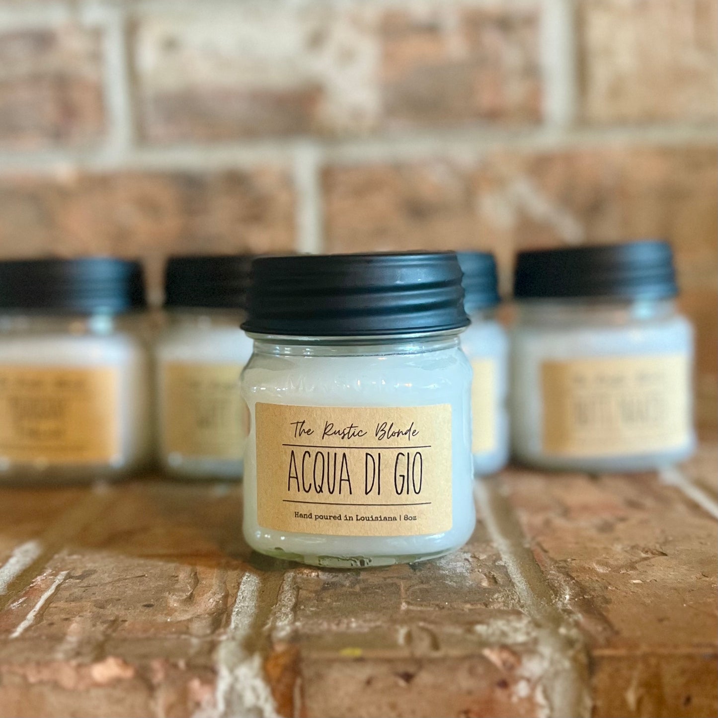 Acqua Di Gio Mason Jar Candle | Hand-poured Candles | 8 oz Mason Jar Candle