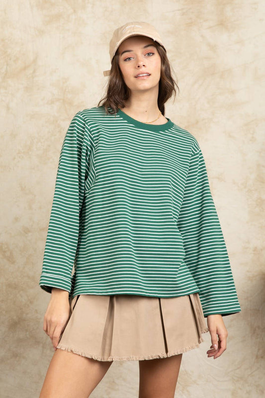 Cindy Striped Casual Knit Top