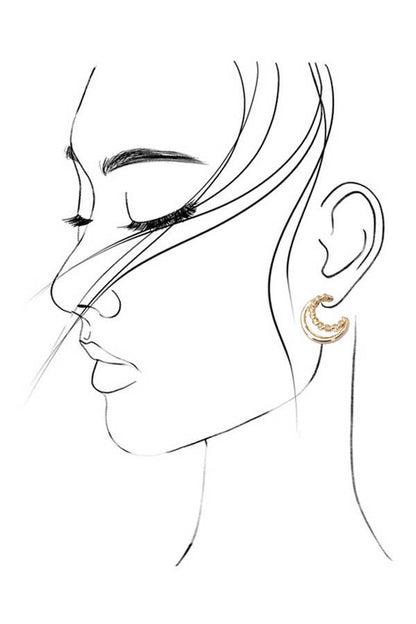 Gold Pearl Hoop Earring Trio