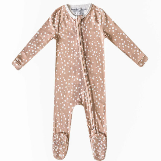 Fawn Zip up Footie