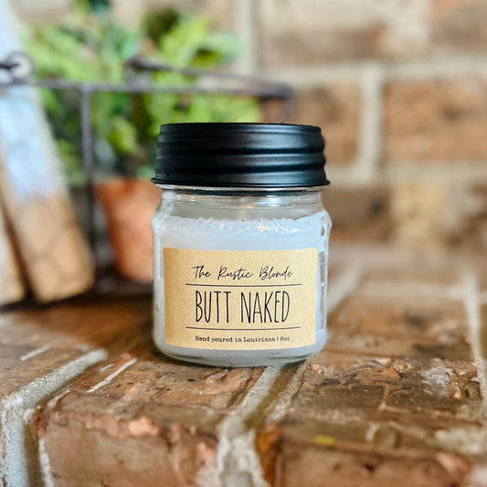 Butt Naked Mason Jar Candle