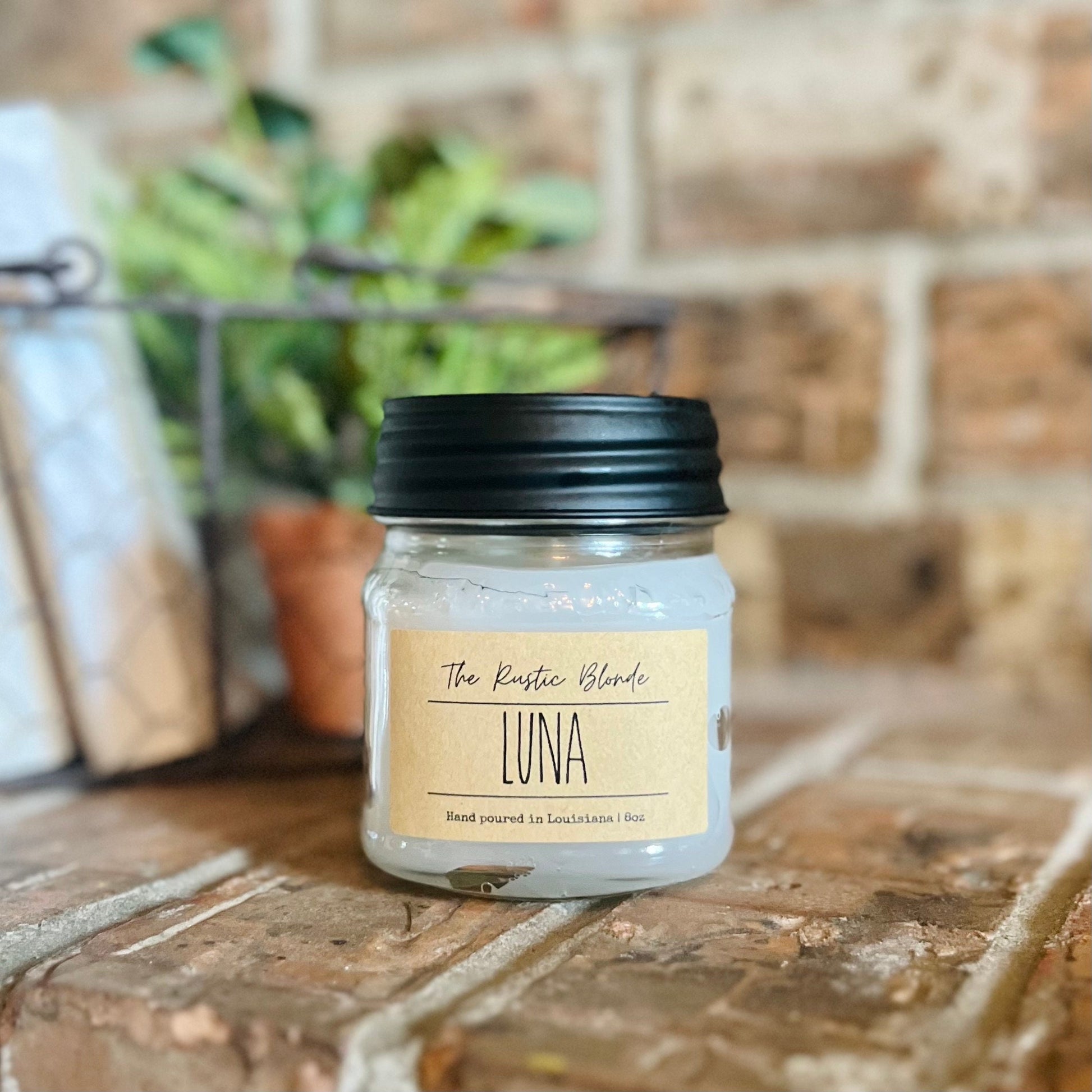 Luna Mason Jar Candle | Hand-poured Candles | 8 oz Mason Jar Candle