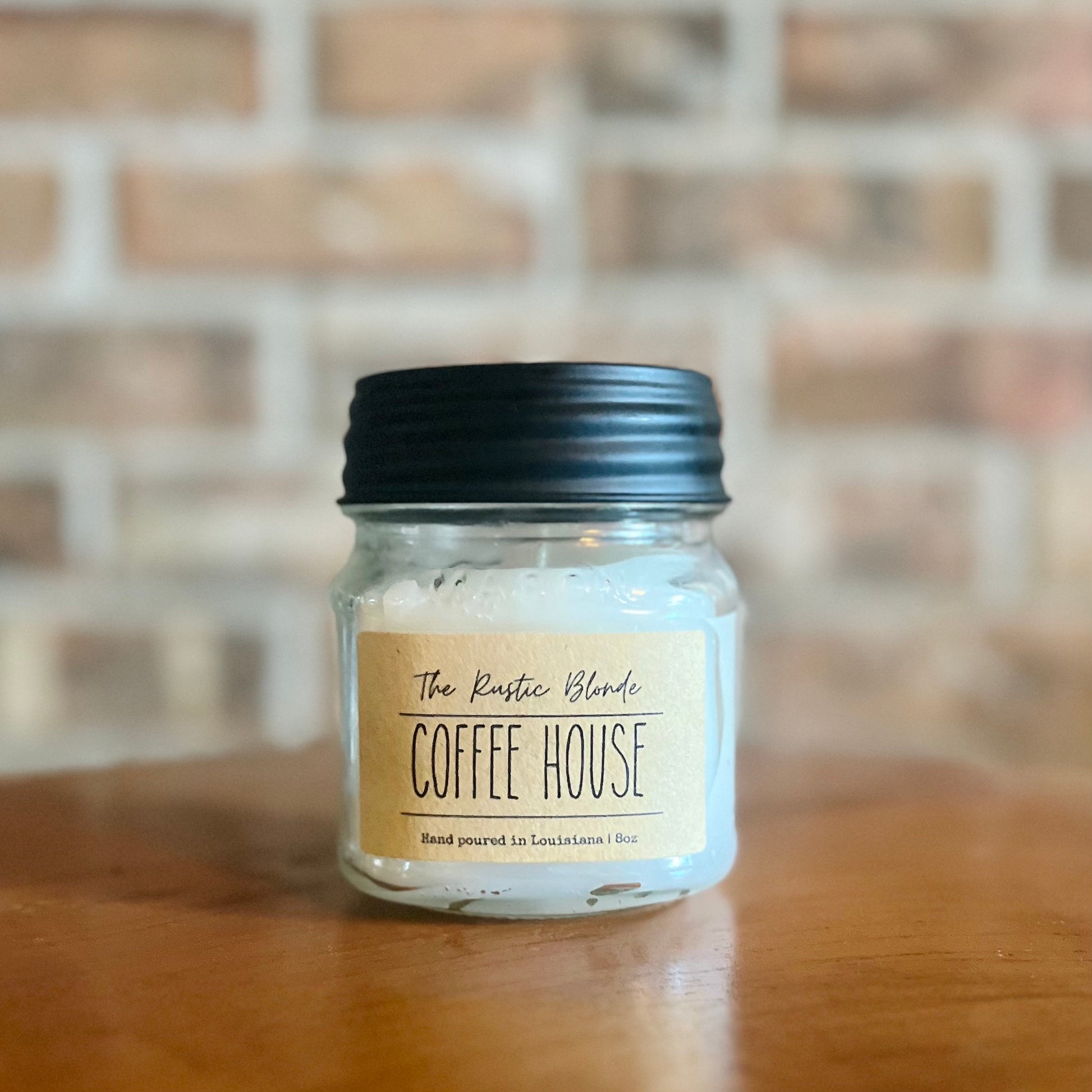 Coffee House Mason Jar Candle | Hand-poured Candles | 8 oz Mason Jar Candle